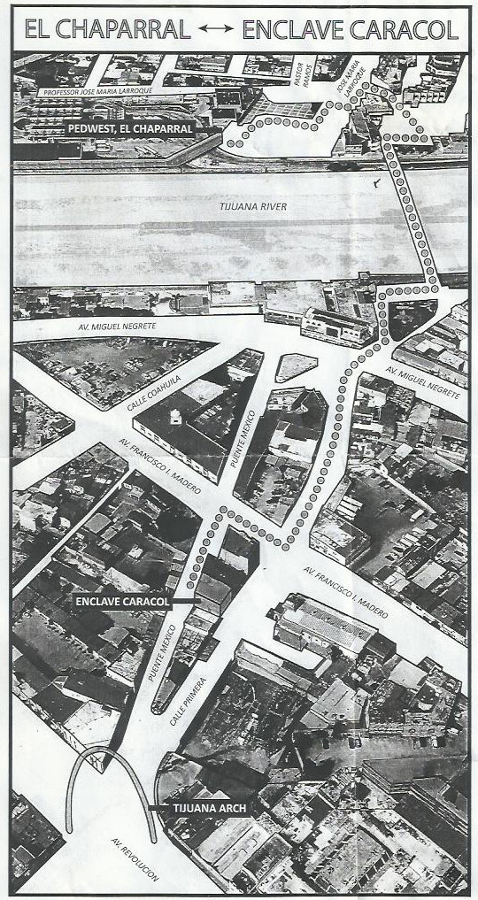 Direcciones desde el Chaparral hasta Enclave Caracol.